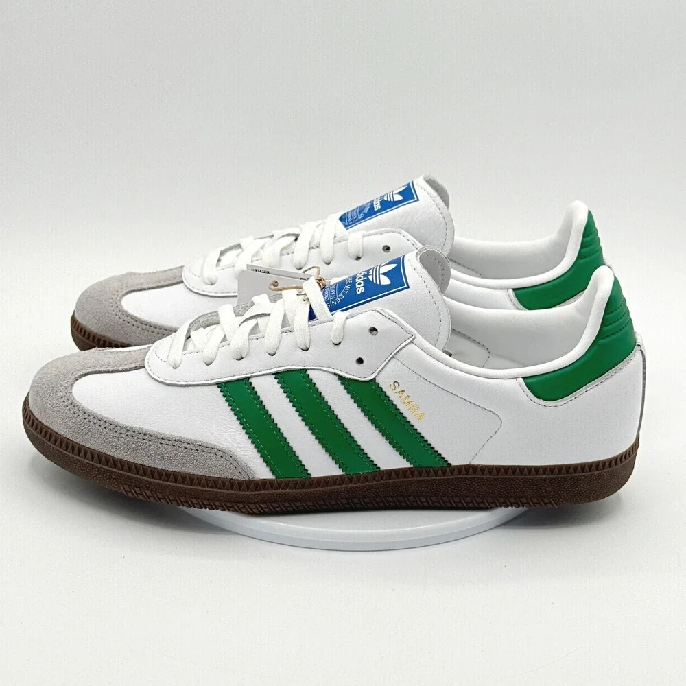 Adidas Samba OG Size 12 Mens Cloud White/Green IG1024, NEW